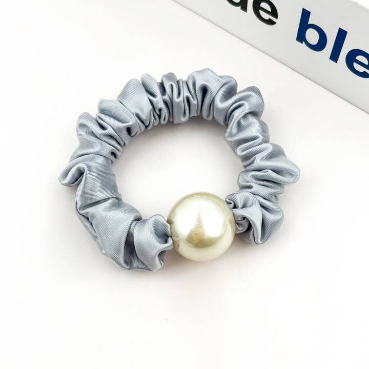 TheDivaSoap - Wholesale Hair Tie - Sweet Pearl Sky Blue Hair Tie, Elegant Ponytail Holder1