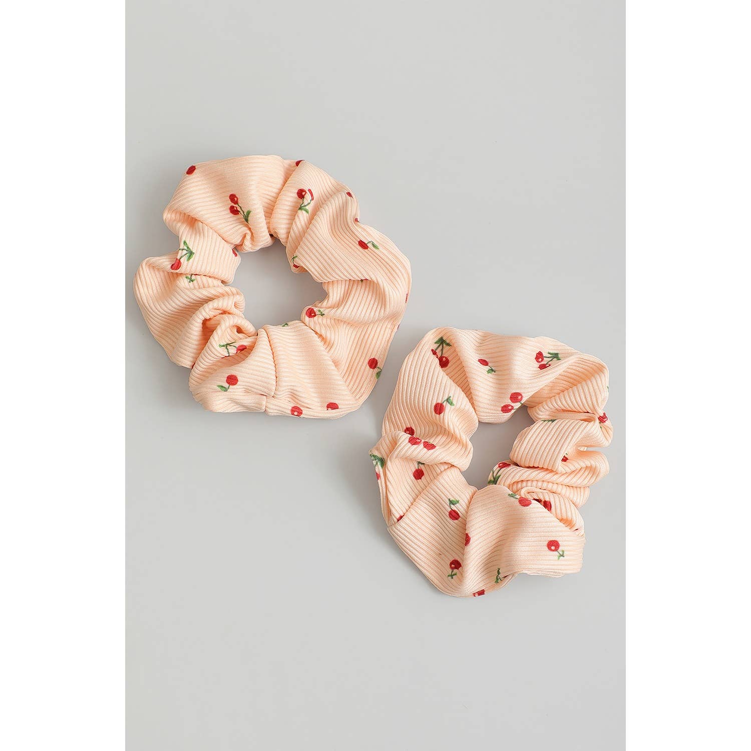 Girly - Wholesale Scrunchie - Women's - TWO PIECE CHERRY HAIR SCRUNCHIE SET1
