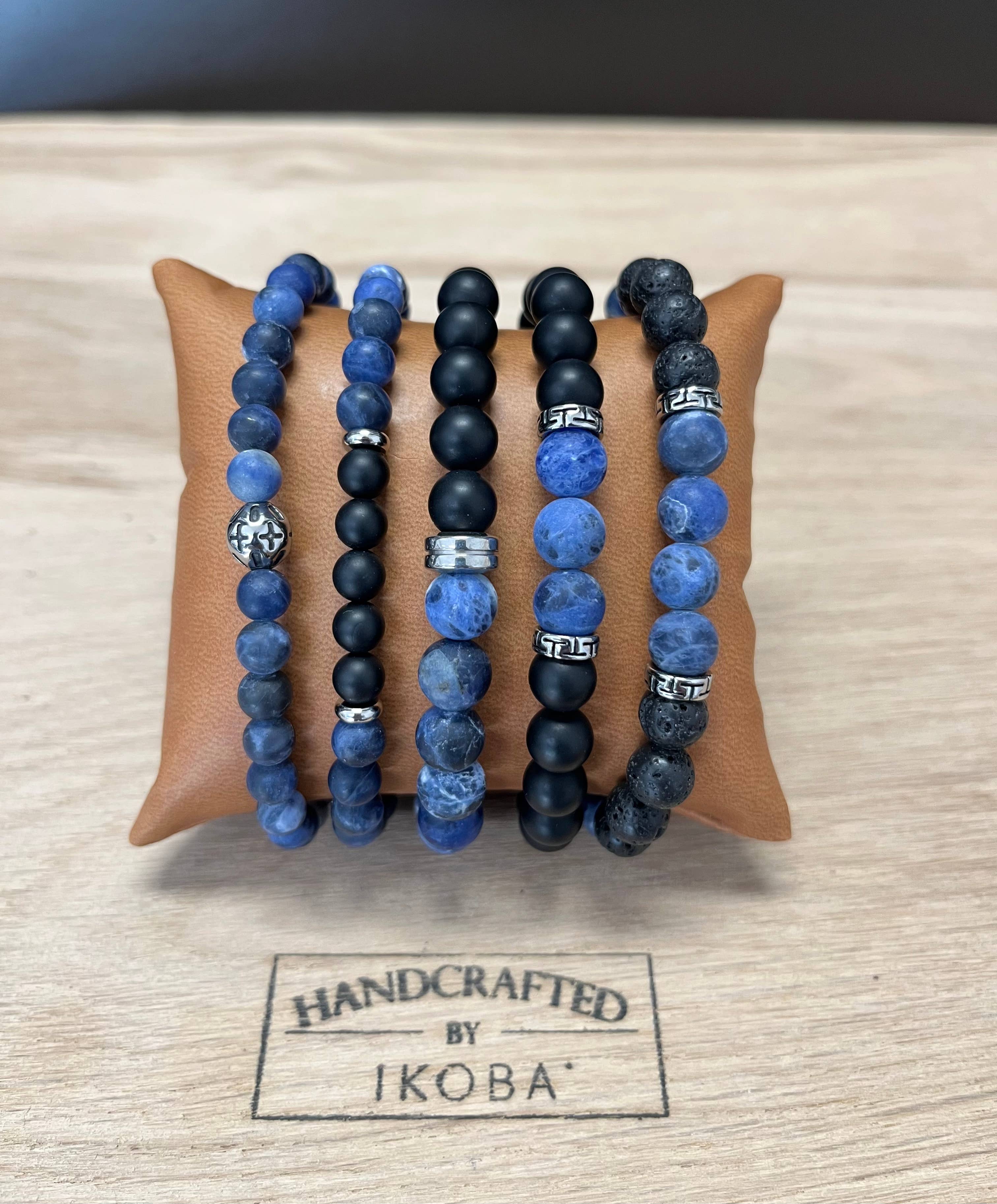 IKOBA - Wholesale Jewelry Set - SET OF 5 MEN'S BRACELETS WITH NATURAL STONES.8