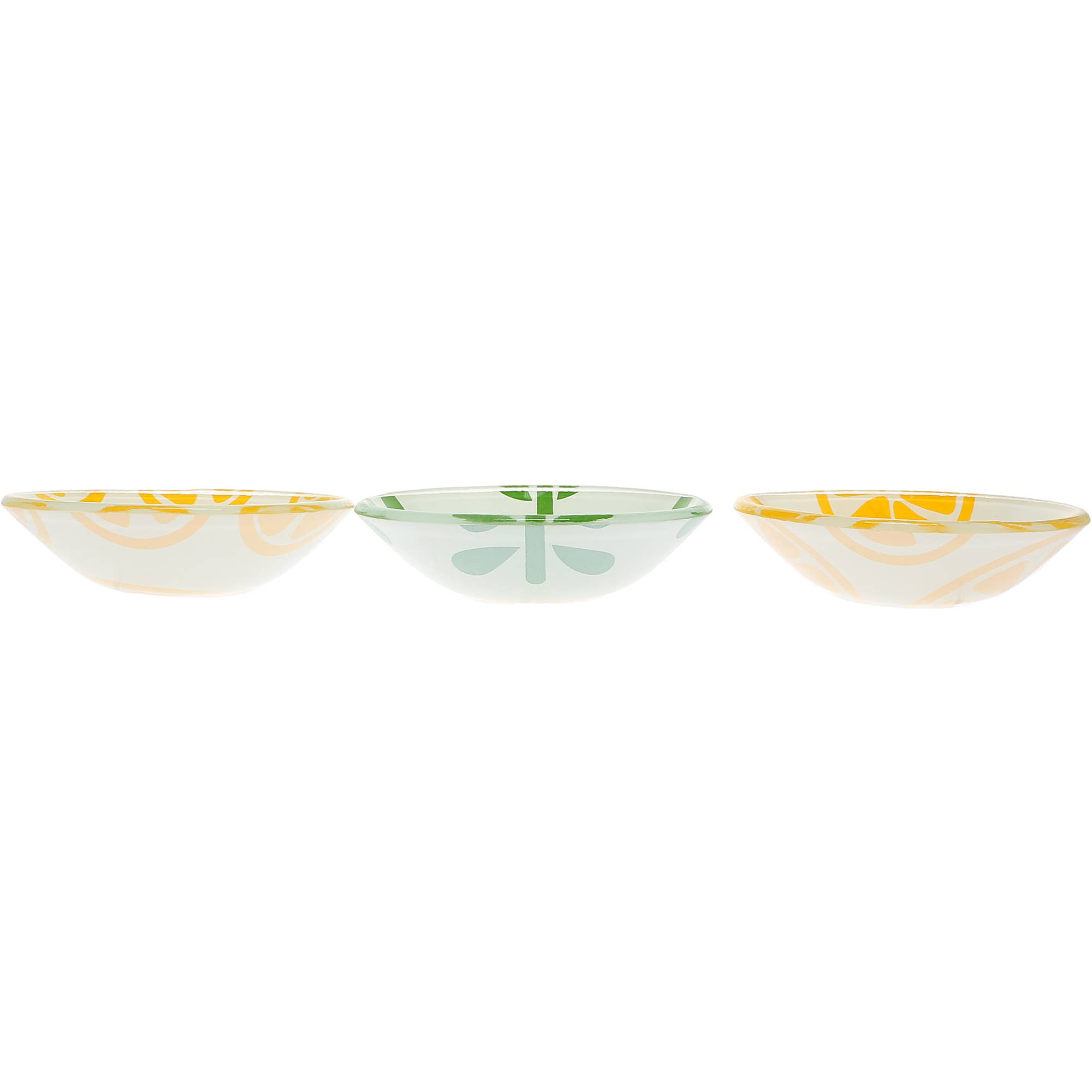 Pavilion - Wholesale Serving Tray - Lemons - 11" Glass Serving Tray with 3 Bowls9