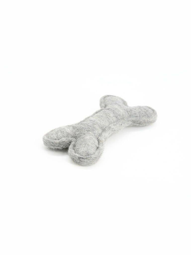 Woollyfelt - Wholesale Pet Chew Toy - Dog - Felt Gray Dog Bone | Set Of 20