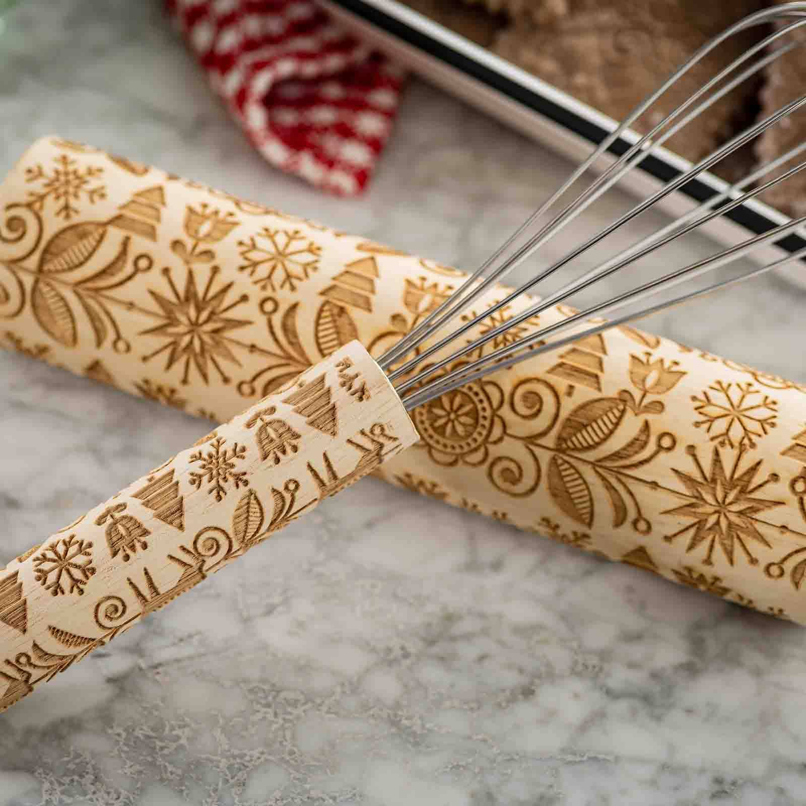 TableCraft Products Company - Wholesale Kitchen Tool/Gadget - Embossed Decorative Whisk, Winter Design2