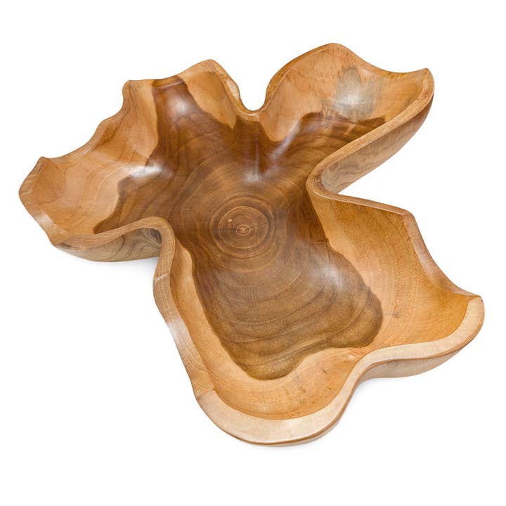 TEAKWOOD SERVING BOWL, Wood Snack Bowl, Appetizer Bowl, Natural Edge Bowl, for wholesale by baligood