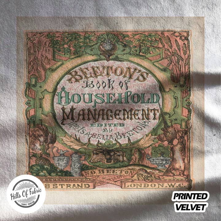 Hills Of Fabric - Wholesale Craft supplies - Mrs Beeton's Book Of House Management Printed Fabric Panel