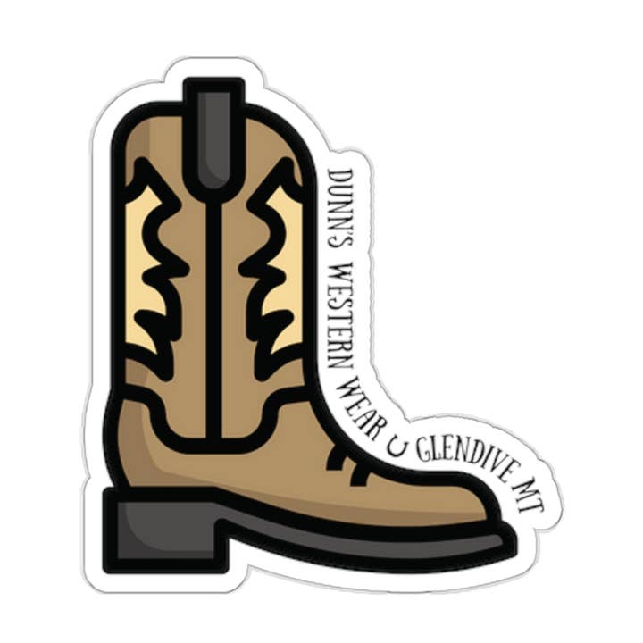 Cowboy Boot (brun) Klistermærke (kan tilpasses) - Die Cut for engroshandel hos Needful Things