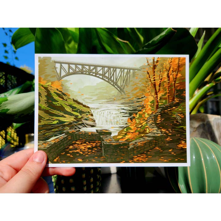 Letchworth State Park Autumn Waterfall Art Print for wholesale by Madd Arts