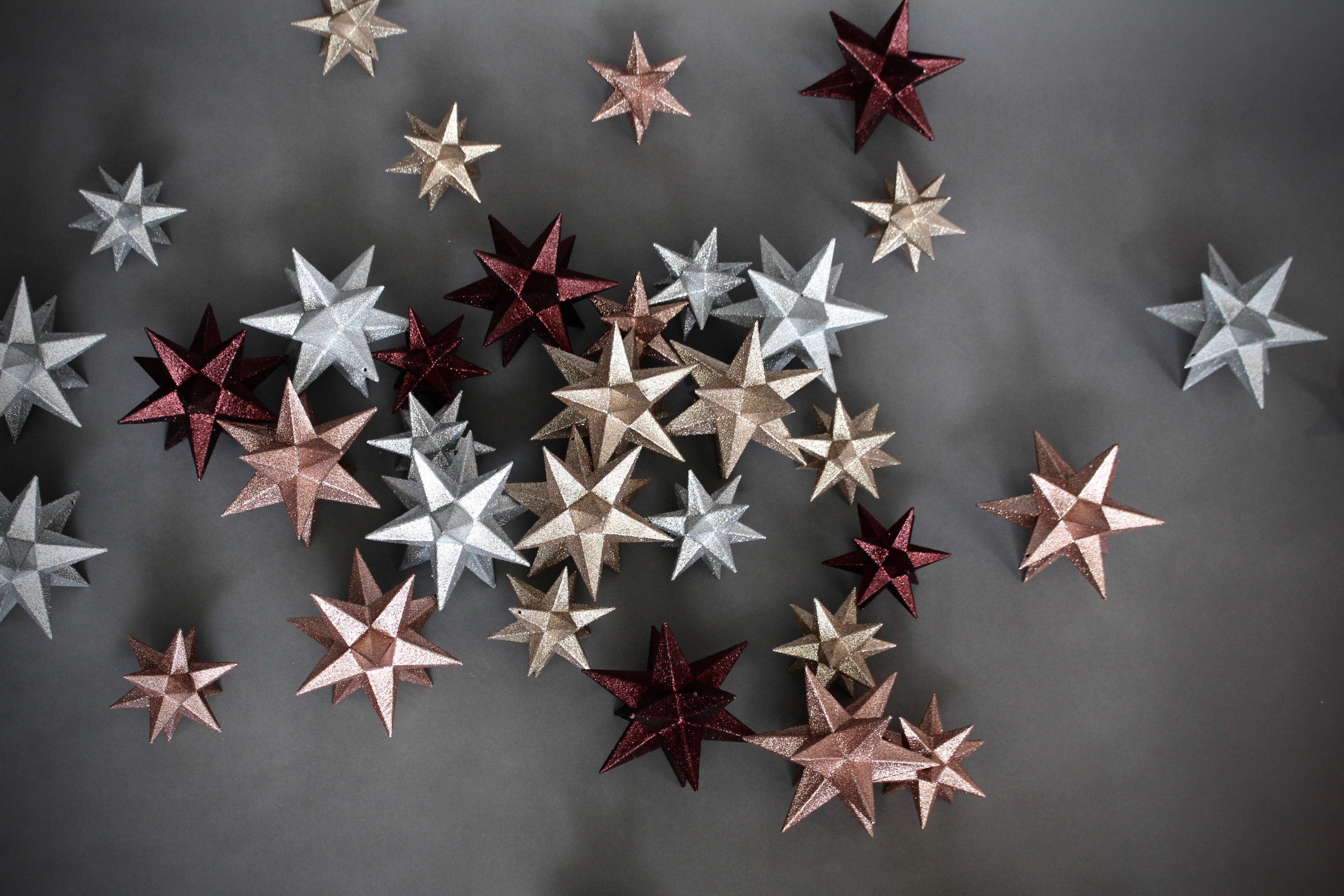 Nordstjerne - Wholesale Ornament - Polygoon-ster, bordeaux1