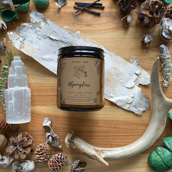 Moonstone and Myth - Vendita all'ingrosso Candela in vasetto - Alpenglow, candela profumata al 100% con cera di soia