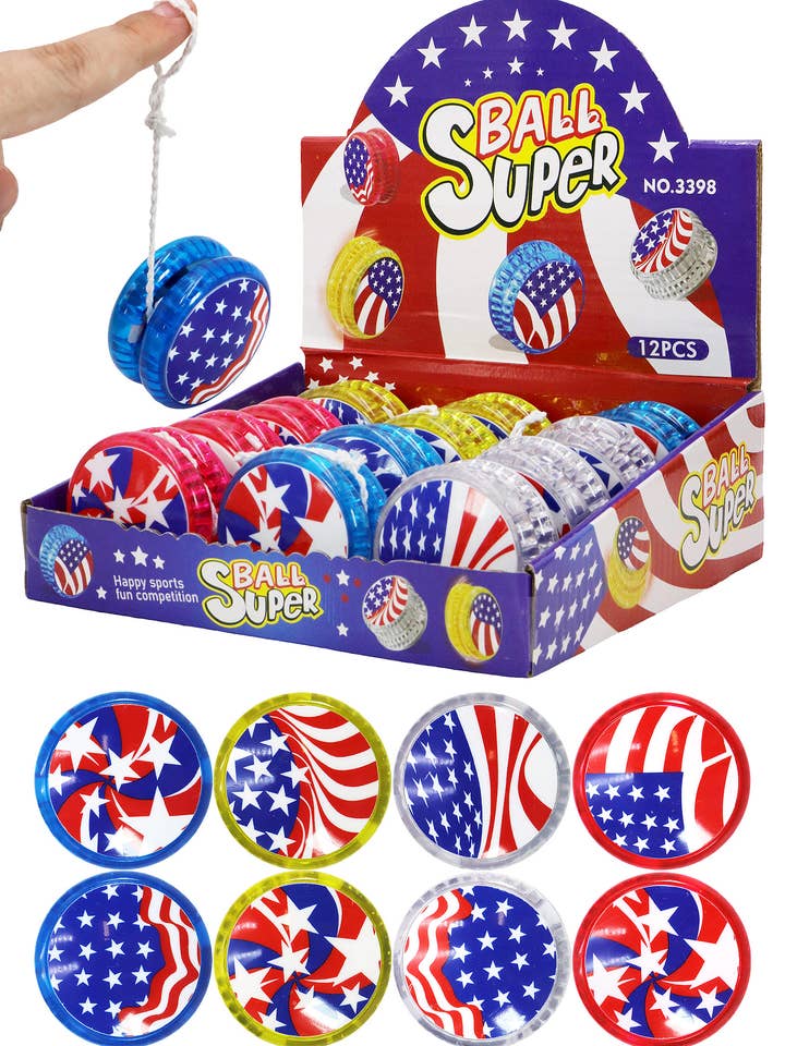 American Flag Print Led Lit-up Yo-yo Toy for wholesale by Cap Zone