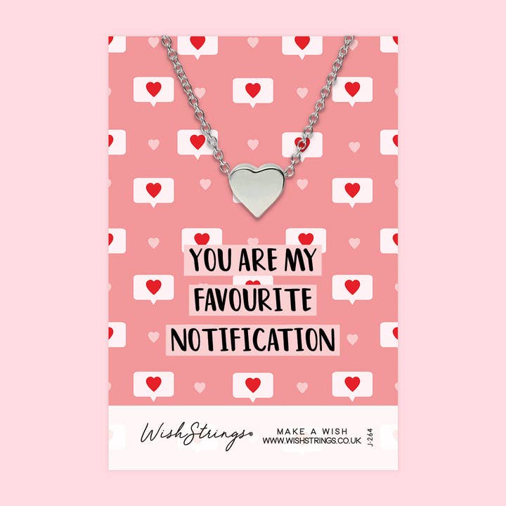 FAVOURITE NOTIFICATION - Heart Necklace - J264 for wholesale by WishStrings