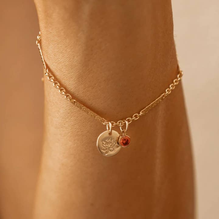 Everly Made - Wholesale Charm/Dangle Bracelet - Water Lily • July Birth Flower Small 3/8" Charm1