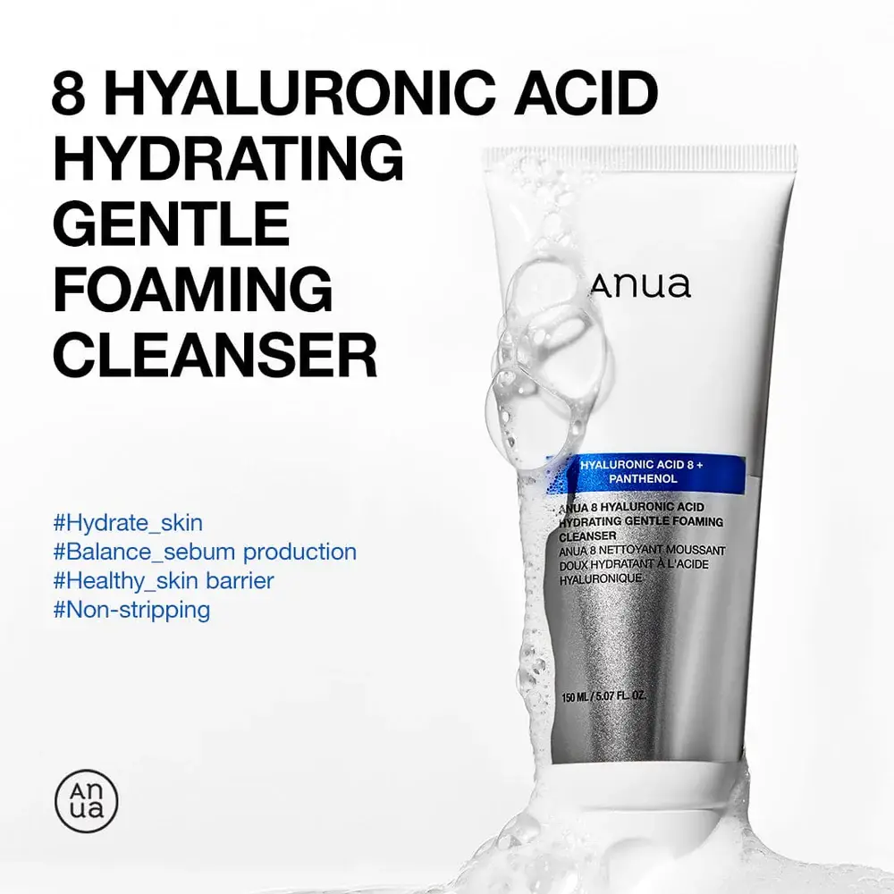 Kosmic - Kbeauty Skincare – wholesale Facial cleanser – [Anua] 8 Hyaluronic Acid Hydrating Gentle Foaming Cleanser 5