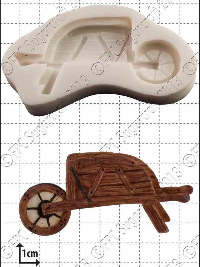 Wheelbarrow Silicone Mould (Mold) - 'Wheelbarrow' for wholesale by FPC Sugarcraft