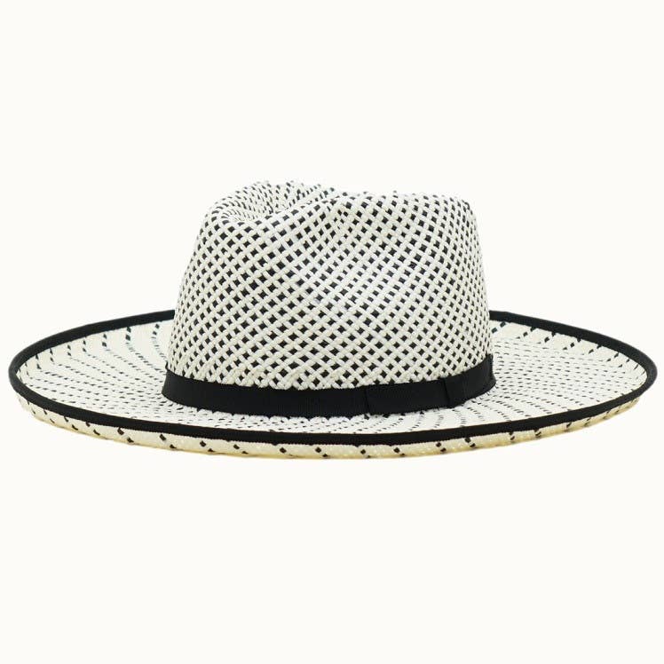 Olive & Pique - Wholesale Straw Hat - Women's - MAVERICK Straw Rancher Hat with Weaved Details, Pencil Brim0
