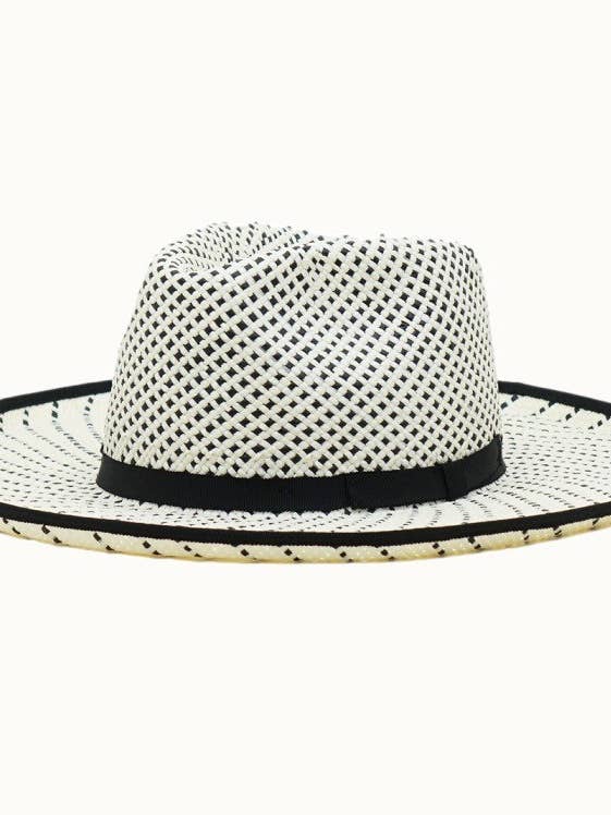 MAVERICK Straw Rancher Hat with Weaved Details, Pencil Brim for wholesale by Olive & Pique