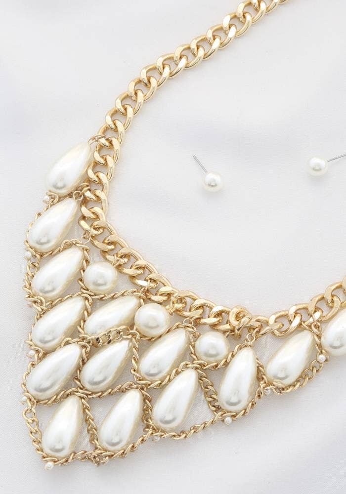 anbfashion – Colar com missangas/pérolas por atacado – COLAR VOLUMOSO DE LÁGRIMA PÉROLA0