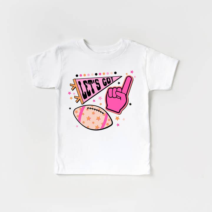 Chemise Let's go Team Football Season Cheer pour tout-petits et jeunes pour la vente par Benny & Ray Apparel