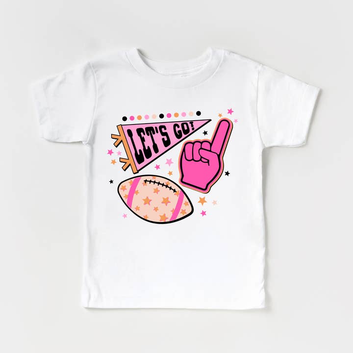 Let's go Team Football Season Cheer Toddler and Youth Shirt for wholesale by Benny & Ray Apparel