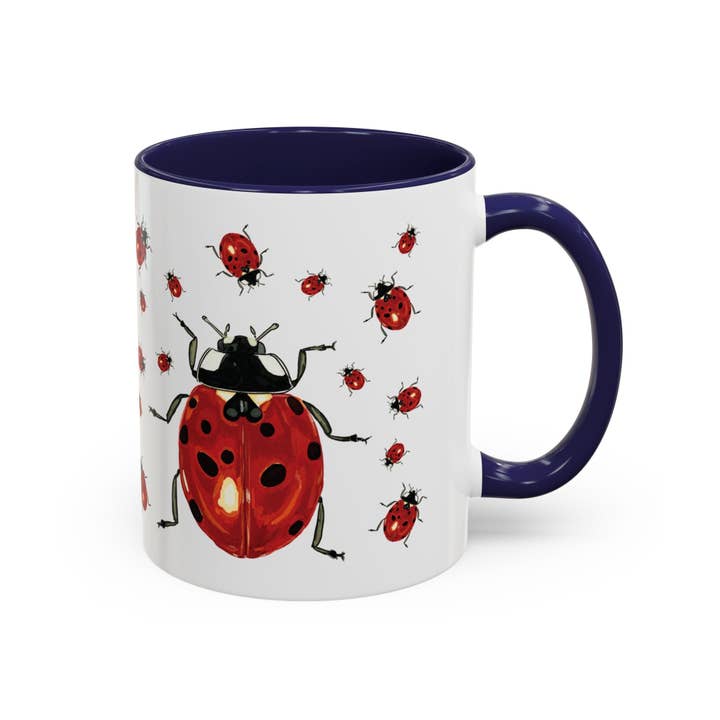 Blue Cava - Wholesale Coffee Mug - Ladybug Two Tone Ceramic Mug (11oz & 15oz)