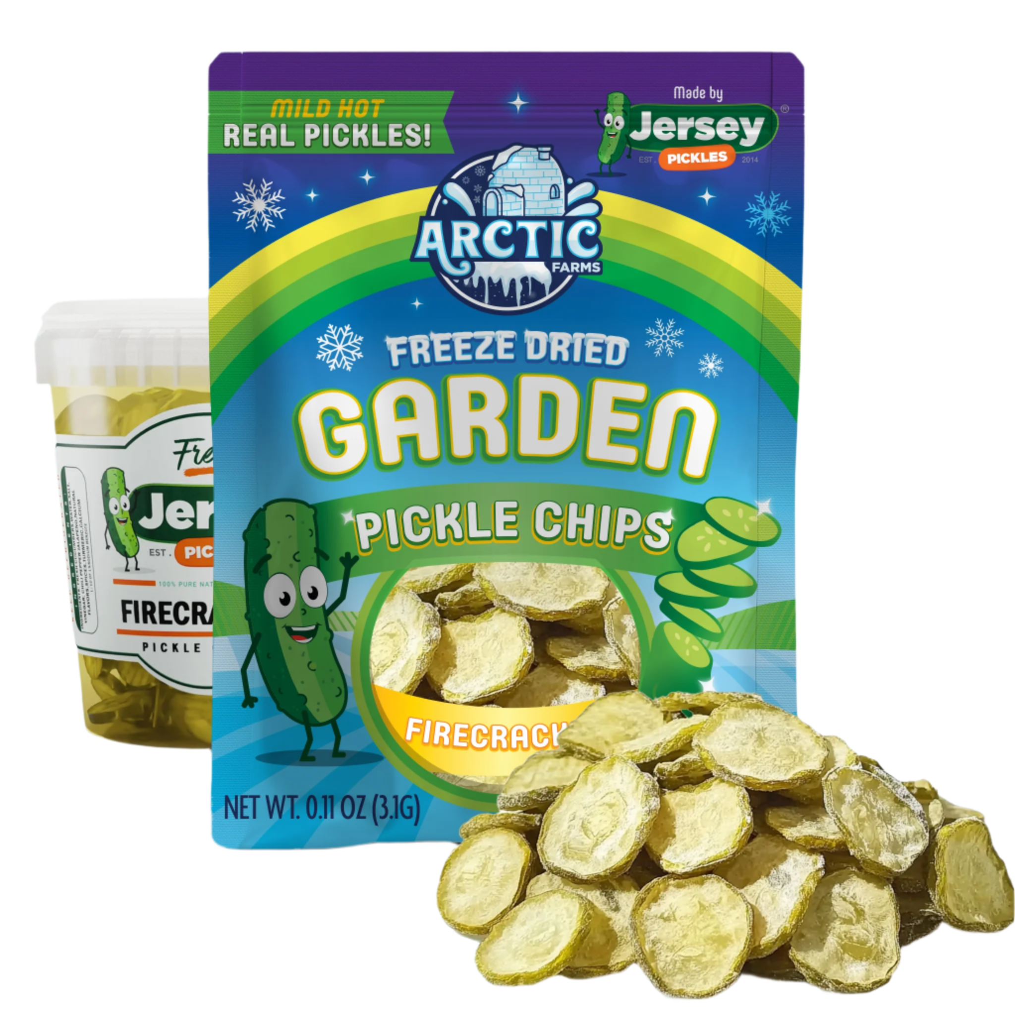 Arctic Farms - Venta al por mayor Patatas fritas - Chips de Pepinillo Liofilizado Firecracker (Suave Picante)0