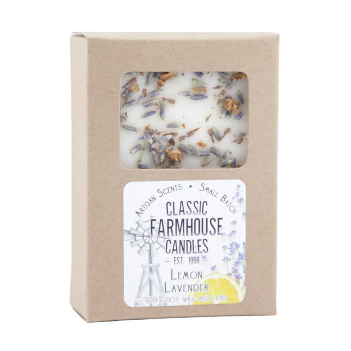 Classic Farmhouse Candles - Venta al por mayor Ceras perfumadas - Barra derretida de cera de soja, limón y lavanda0