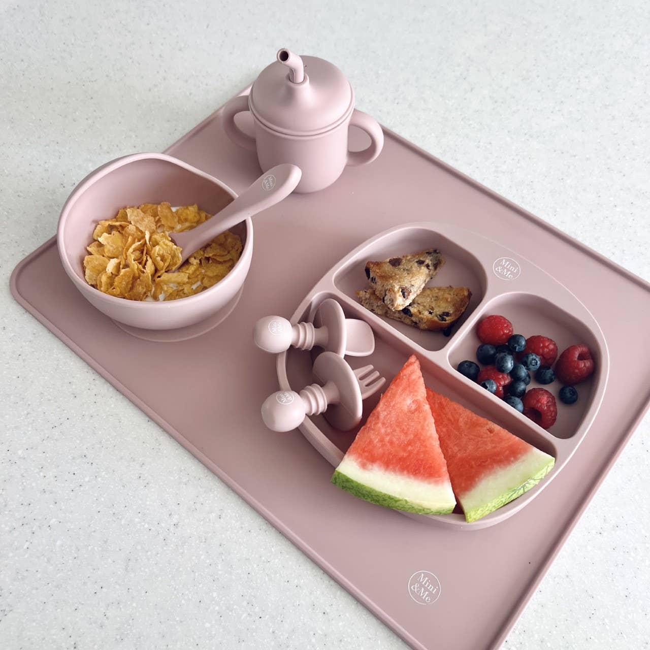 Cuddle Bug & Co – wholesale Matningsset - Baby – Mini & Me Wave Skål & Sked Körsbär2