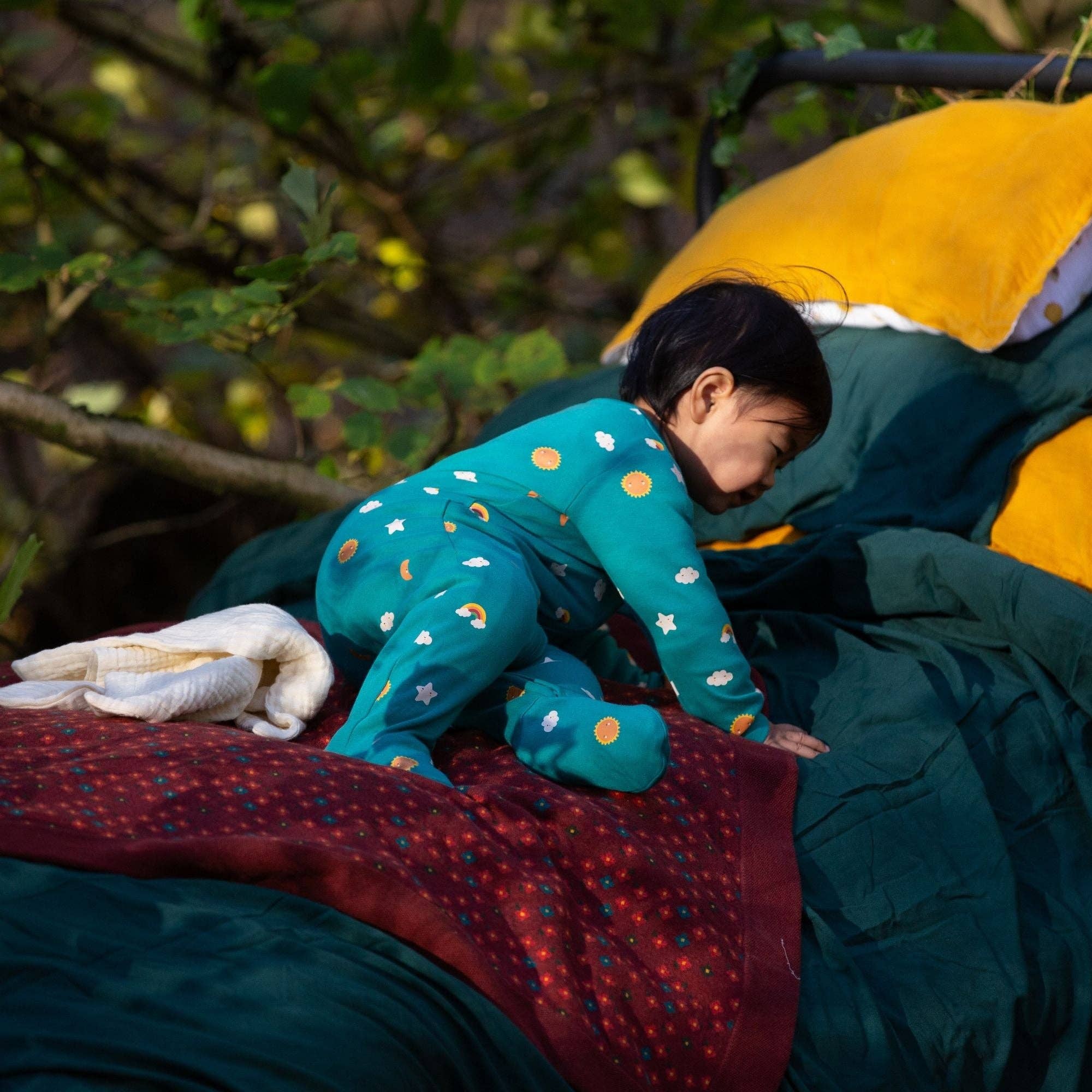 Ciel turquoise Crosse pour bébé biologique Turquoise Skies Zip en vente sur Faire6