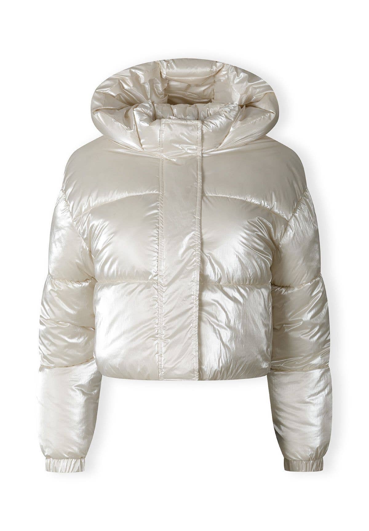 Minoti sp. z o.o. - Wholesale Puffer Jacket - Women's - Women cropped metallic padded jacket cream XS-XL0