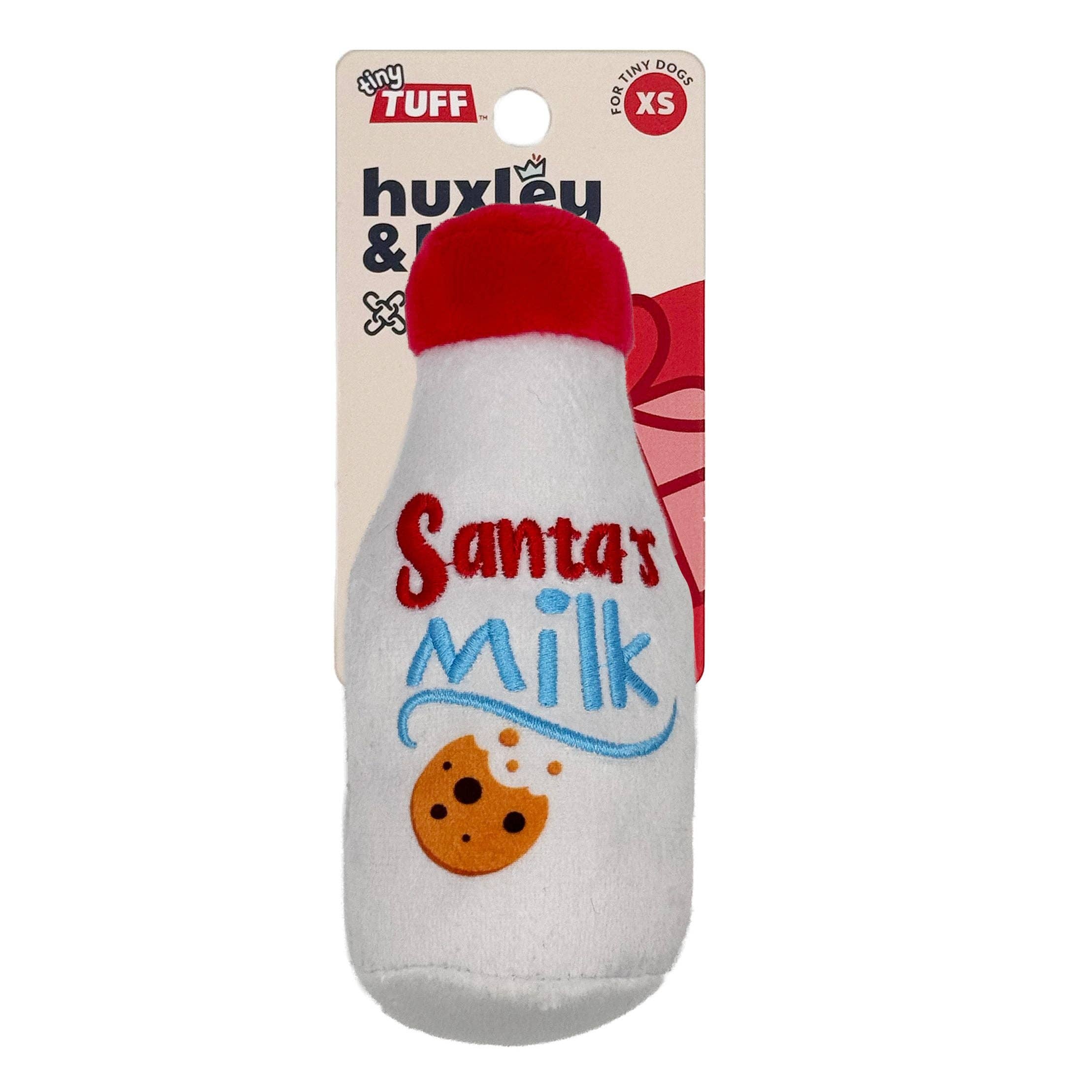 Huxley & Kent – wholesale Pet plush toy – Dog – Tiny Tuff Santa's Milk0