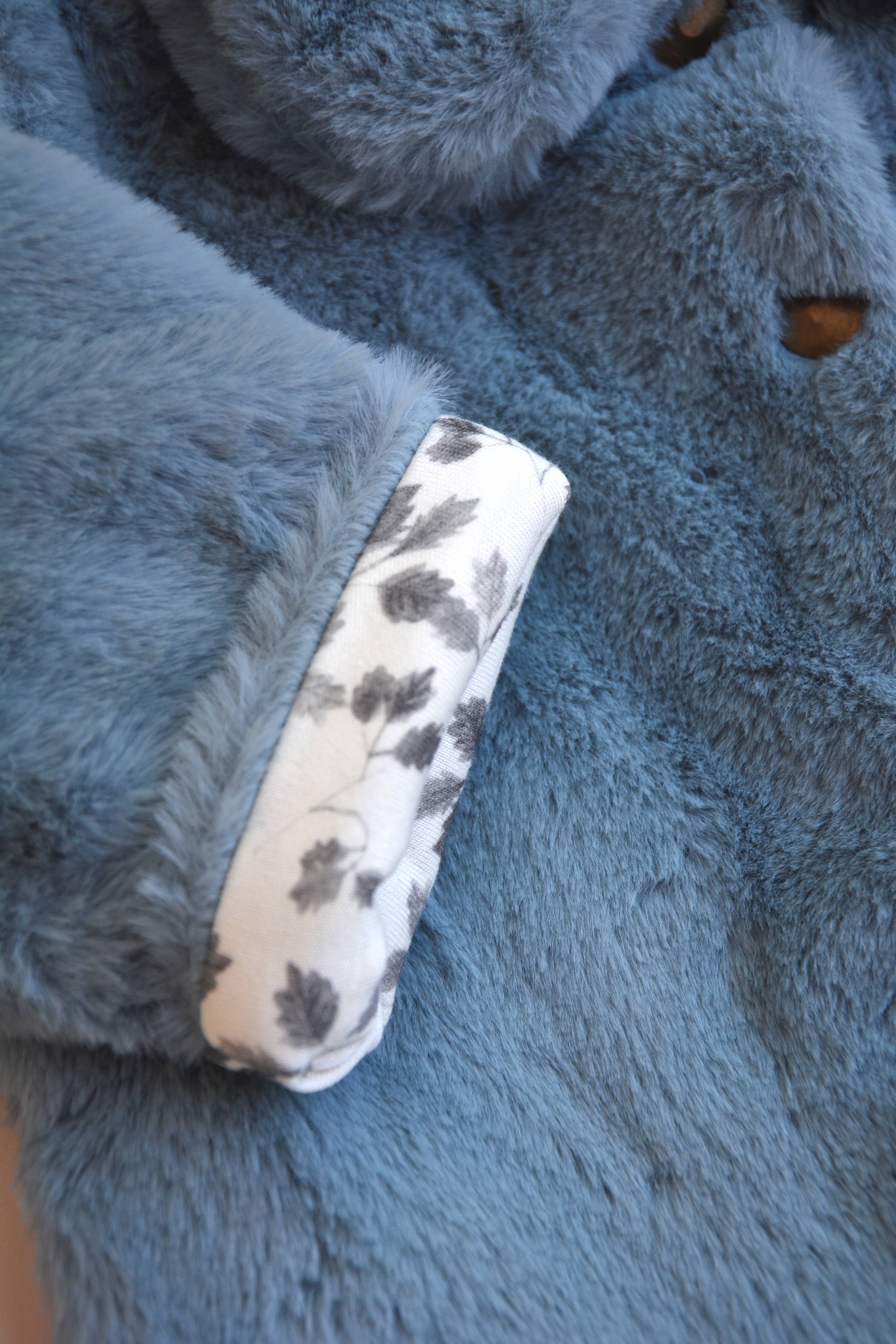 Eli & Nev (we cover U.S. import duties) - Wholesale Jacket - Kids - Baby / Kids Blue Faux-fur Jacket with Floral Lining OEKO-TEX10