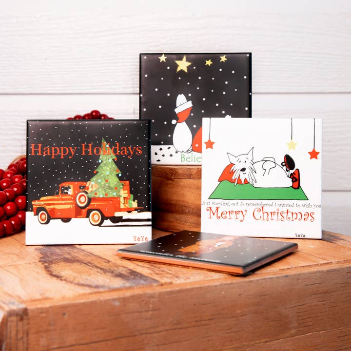 Coaster Set Whimsical Holiday (Set of 4) for wholesale by Arthouse55
