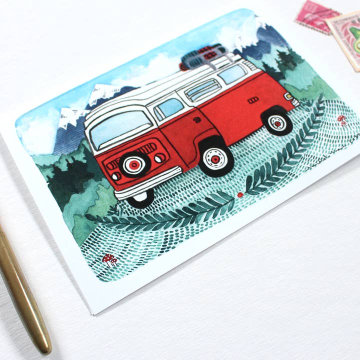 michele maule - Wholesale Everyday Greeting Card - Greeting Card - Red Camper2