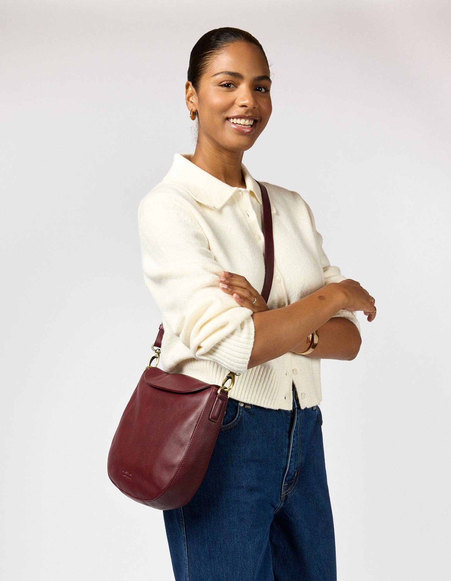 O My Bag - Wholesale Shoulder Bag - Women's - Lana - Dark Cherry Soft Grain8