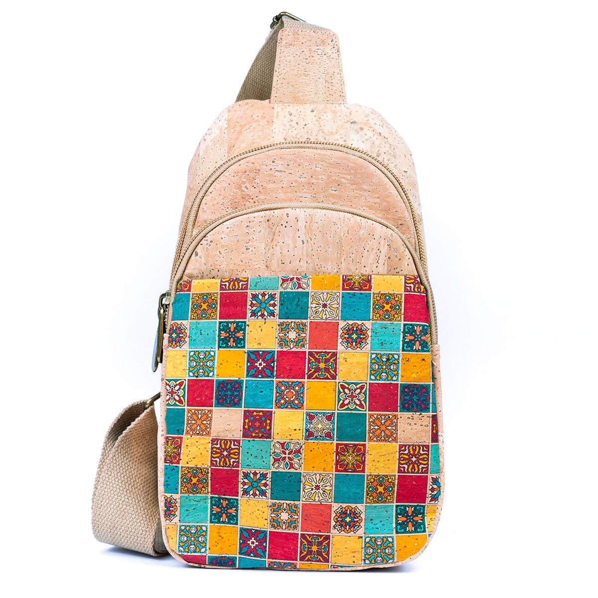 Meninas Bonitas Cork - Venta al por mayor Bandolera - Mujer - Bolso bandolera de tres compartimentos para mujer Natural BAG-229614