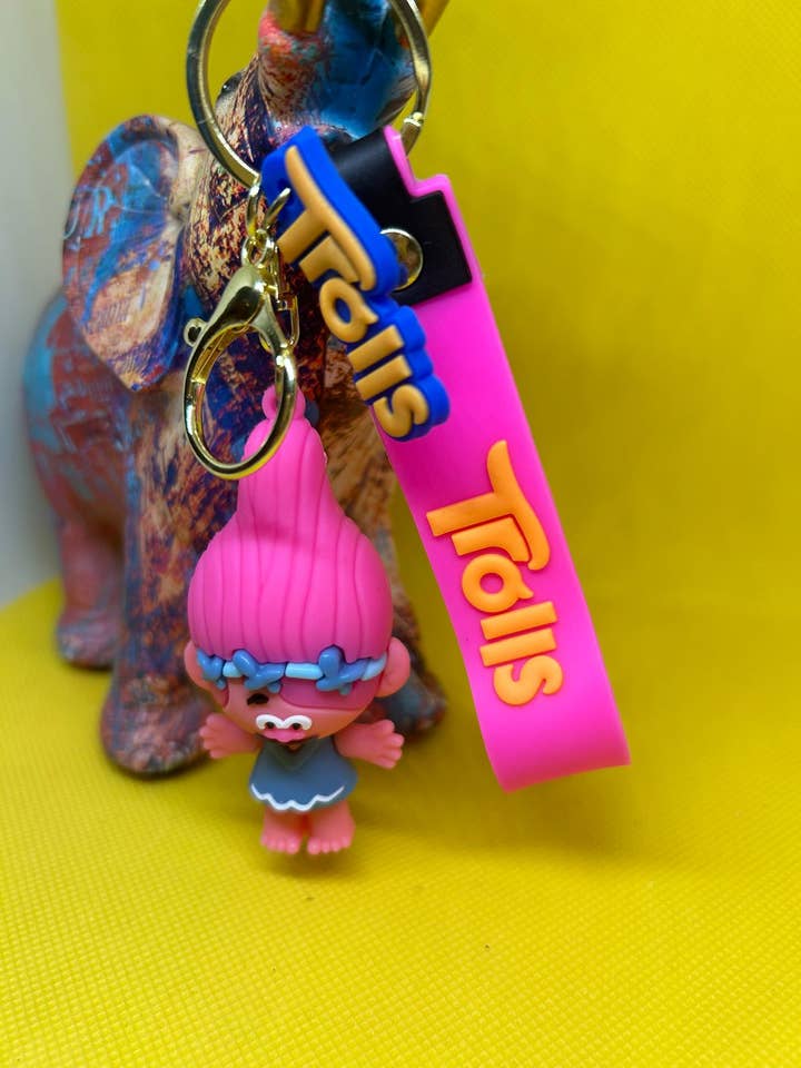 3D New Creative Anime Movie Trolls Keychains. for wholesale by SAVIOL