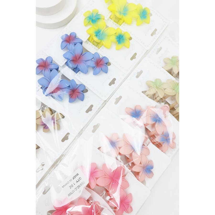 Matte Color Plumeria Flowers Hair Claw for wholesale on Faire8