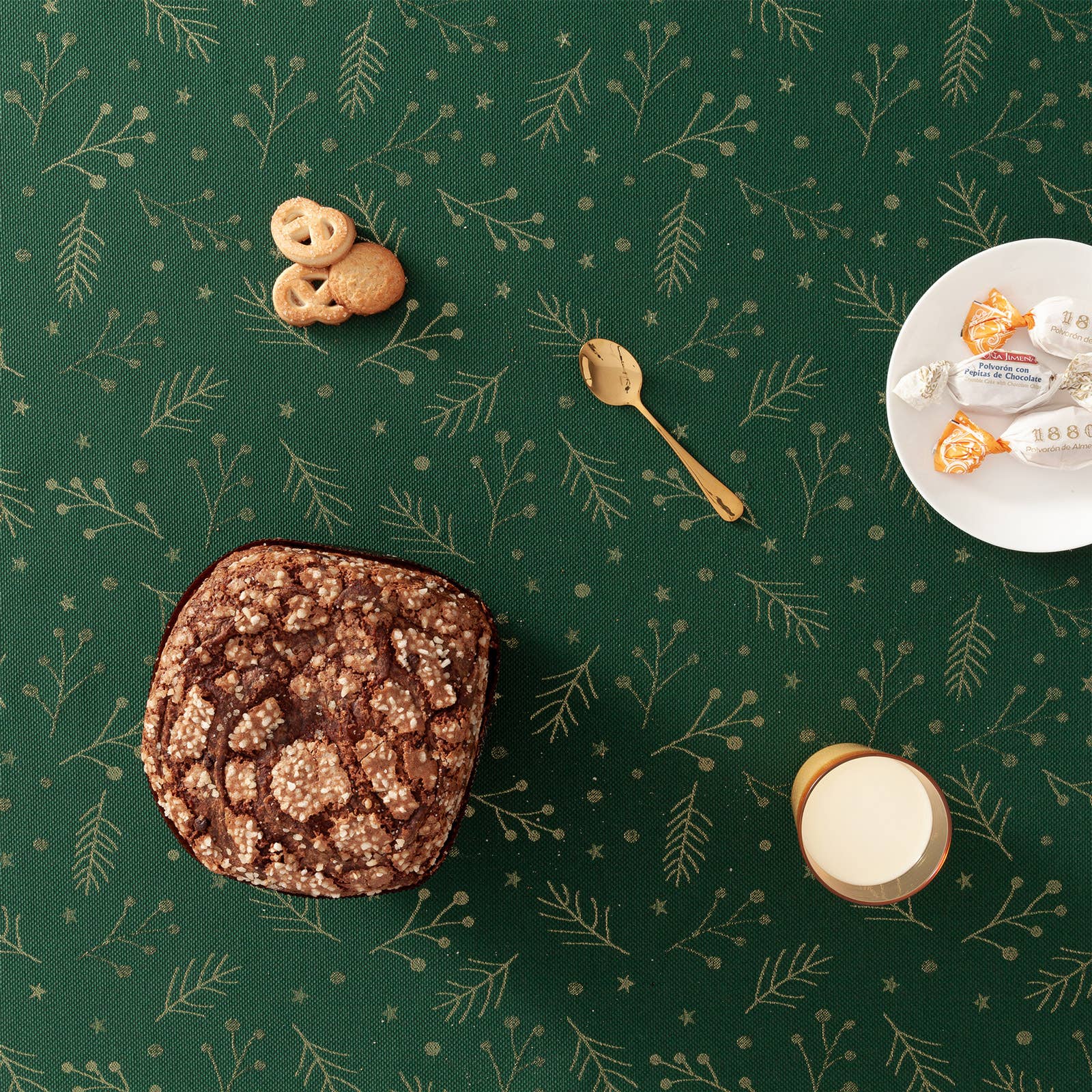 GAMUSI - Vente Nappes - Nappe de Noël en coton jacquard BERRIE22