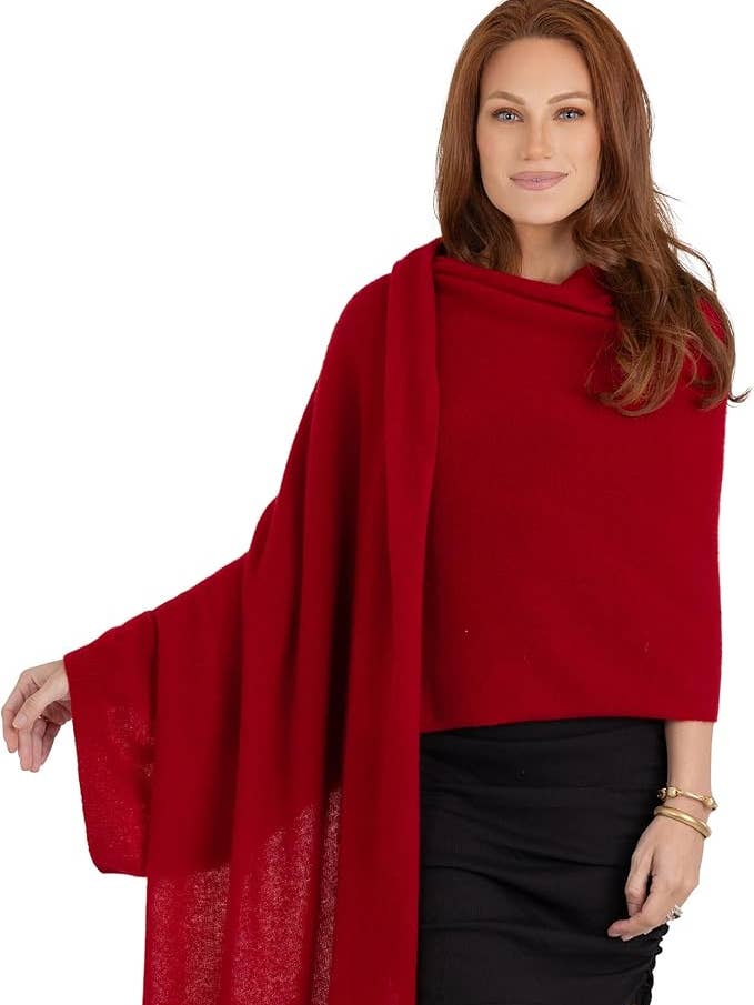 Velanio tranebær 100% kashmir strikket omslagssjal for engroshandel hos Velanio Cashmere