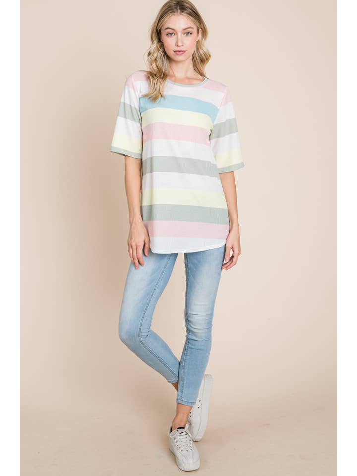 BOMBOM - Wholesale Tunic - Women's - TA1786-ST WAFFLE-KNIT TEE