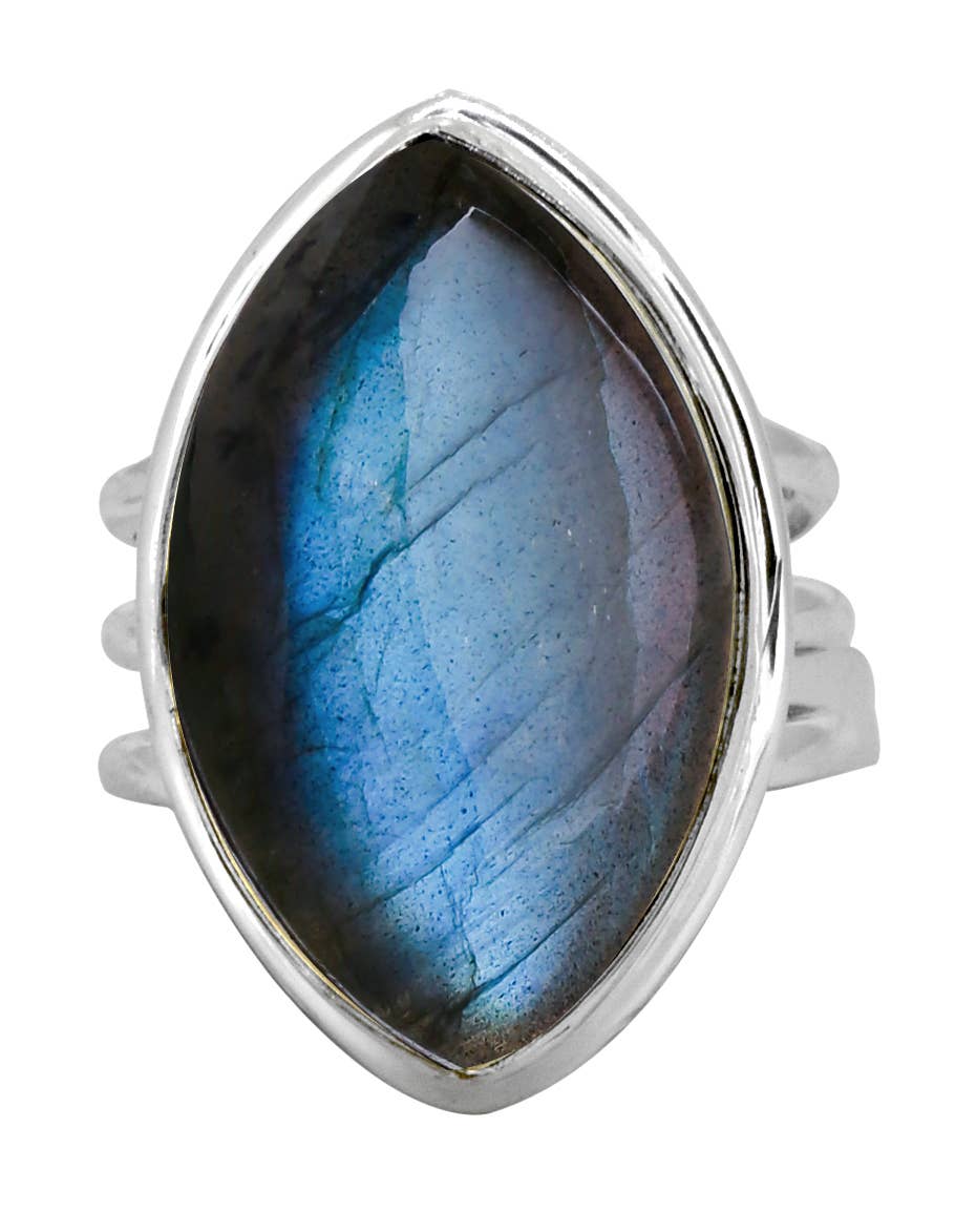 Tiramisu - Vendita all'ingrosso Anelli con pietra singola/solitario - Anello in argento sterling 925 con labradorite3