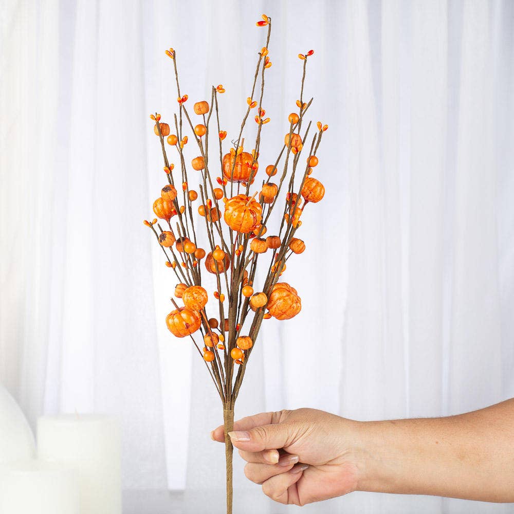Factory Direct Craft - Venta al por mayor Flores artificiales - Tallo de calabaza falsa y bayas mixtas de otoño de 43 cm - Color a elegir5