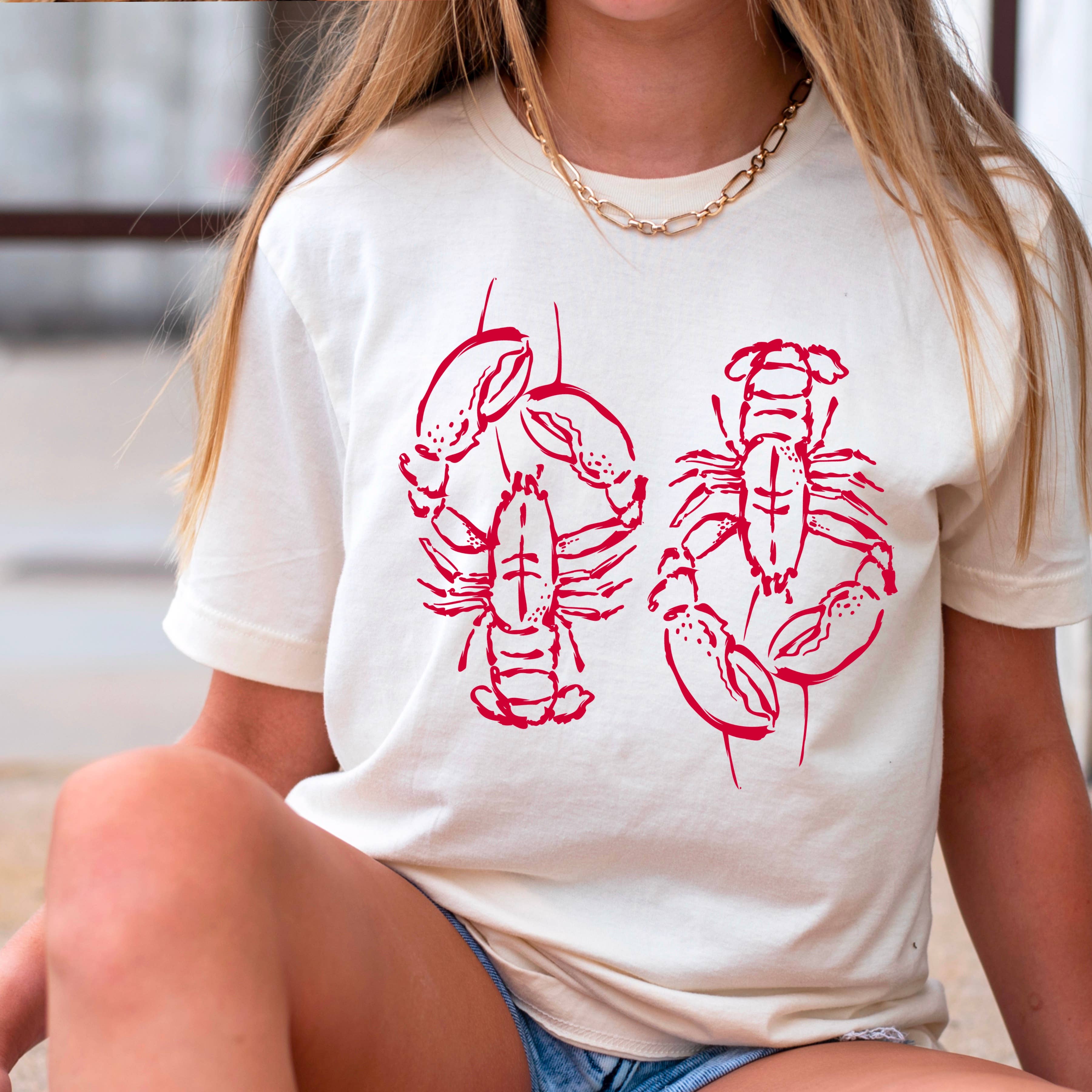 Shoppe SHC - Wholesale T-Shirt (Graphic) - Women's - Spring 2025 Coastal Aesthetic Lobster | Graphic Tee |Gildan 4