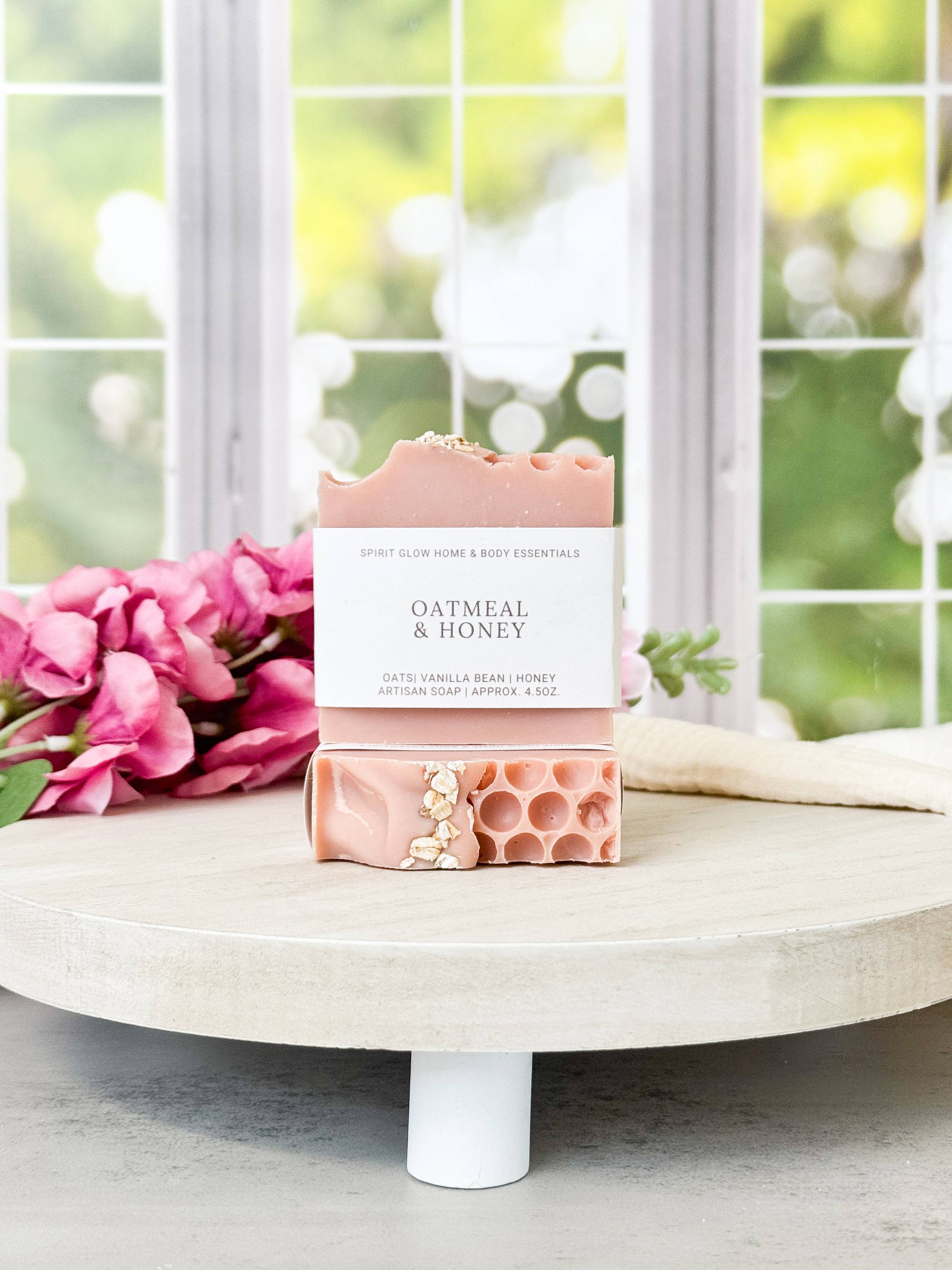 Spirit Glow Home & Body Essentials - Wholesale Bar Soap - Oatmeal & Honey - Handcrafted Artisan Soap Bar