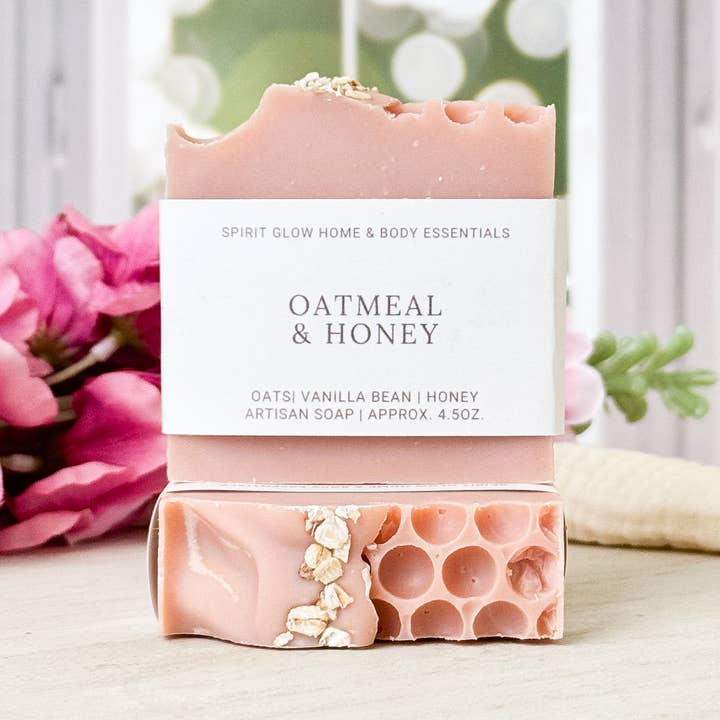 Spirit Glow Home & Body Essentials - Wholesale Bar Soap - Oatmeal & Honey - Handcrafted Artisan Soap Bar