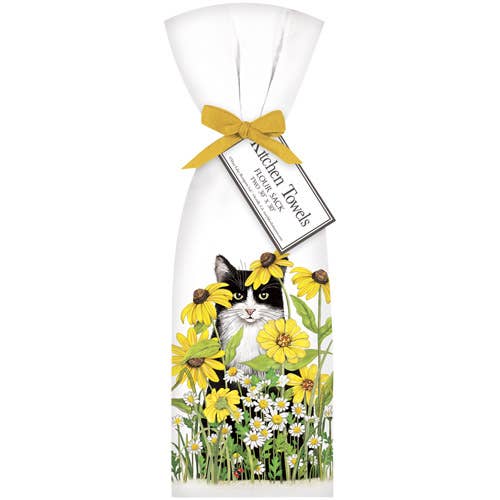 Garden Flower Cat Towel Set for wholesale by Mary Lake-Thompson Ltd.