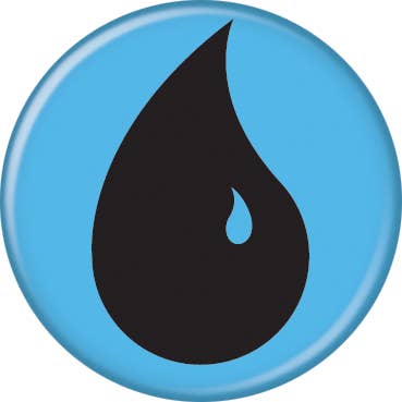 Magic the Gathering Blue Island Mana Buttons 1.25" Round for wholesale by Ata-Boy