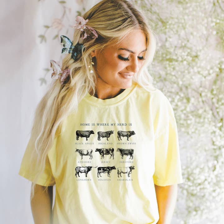 Home Is Where My Herd Is Graphic Tee for wholesale by H+P Wholesale