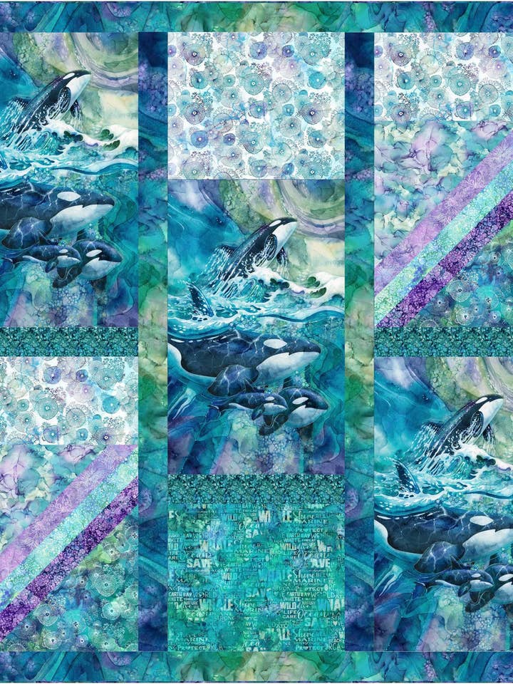 Motif de couette Save the Whales Queen pour la vente par PhoebeMoon Designs