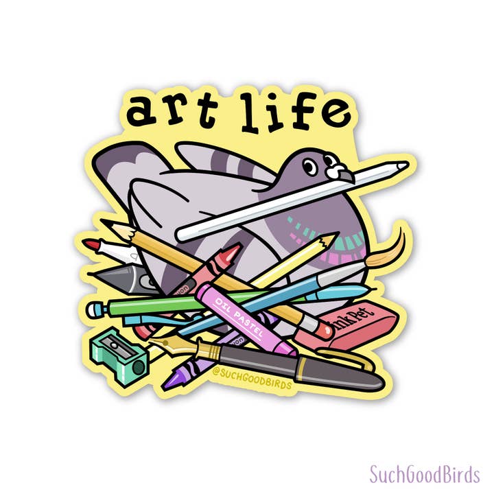 Such Good Birds - Wholesale Phone & Laptop Stickers - Pigeon Art Life 3" Waterprf Vinyl Stickers Artist Supplies