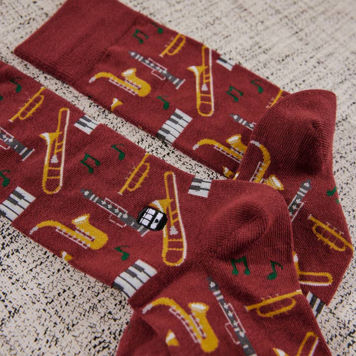 Bonfolk - Wholesale Socks - Unisex - Jazz Maroon Socks